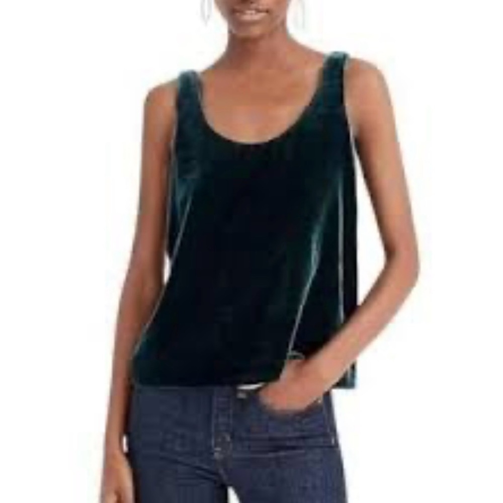 J. Crew Velvet Forest Green Tank Top